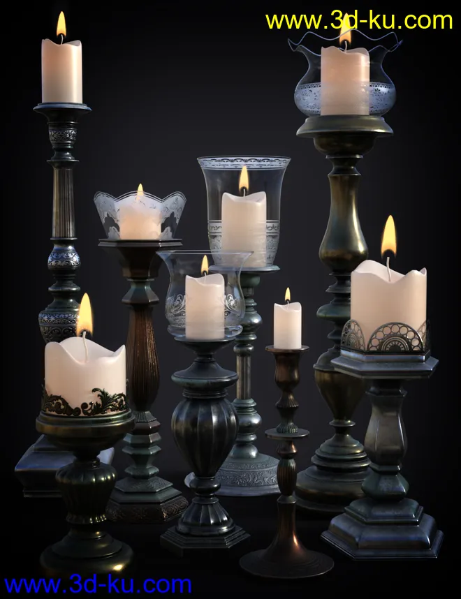 B.E.T.T.Y. Vintage Decor 01 Candlesticks模型的图片1