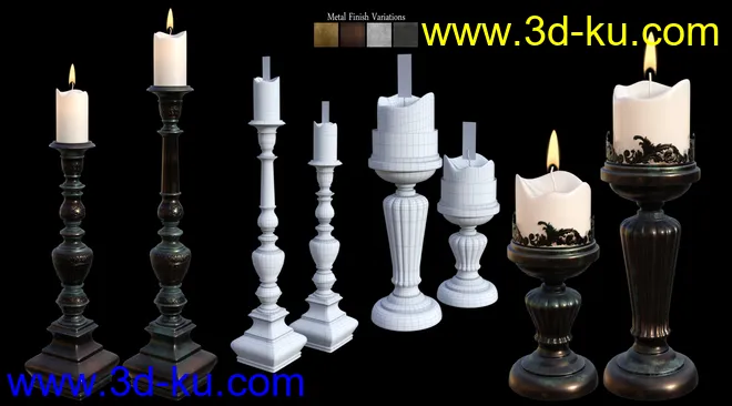B.E.T.T.Y. Vintage Decor 01 Candlesticks模型的图片2