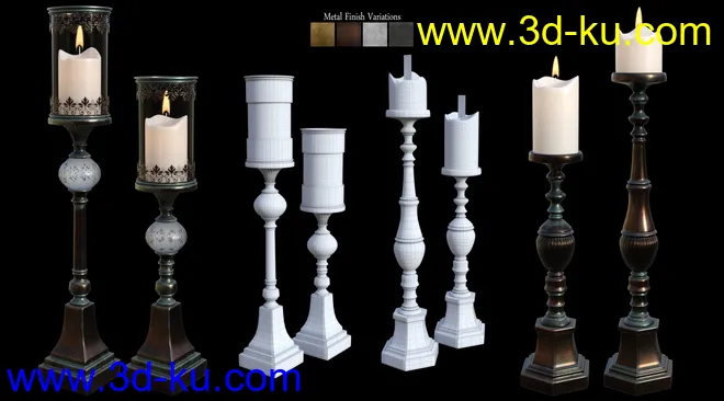 B.E.T.T.Y. Vintage Decor 01 Candlesticks模型的图片3