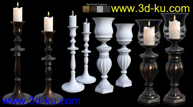 B.E.T.T.Y. Vintage Decor 01 Candlesticks模型的图片5