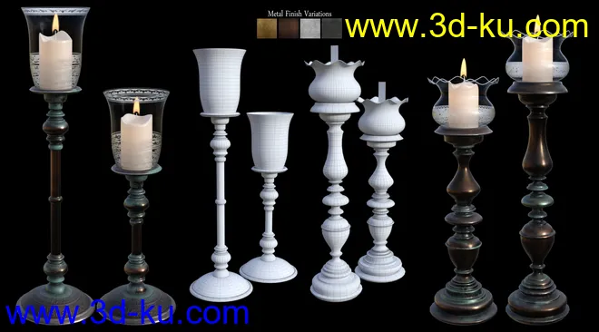 B.E.T.T.Y. Vintage Decor 01 Candlesticks模型的图片6