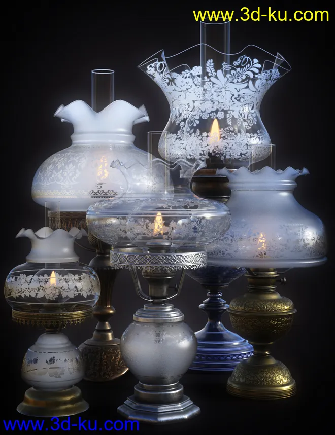 B.E.T.T.Y. Vintage Decor 02 Oil Lamps模型的图片1