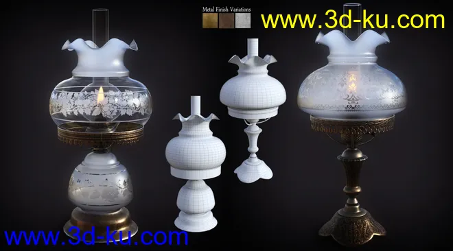 B.E.T.T.Y. Vintage Decor 02 Oil Lamps模型的图片3