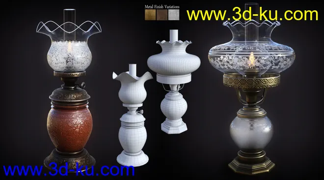 B.E.T.T.Y. Vintage Decor 02 Oil Lamps模型的图片5