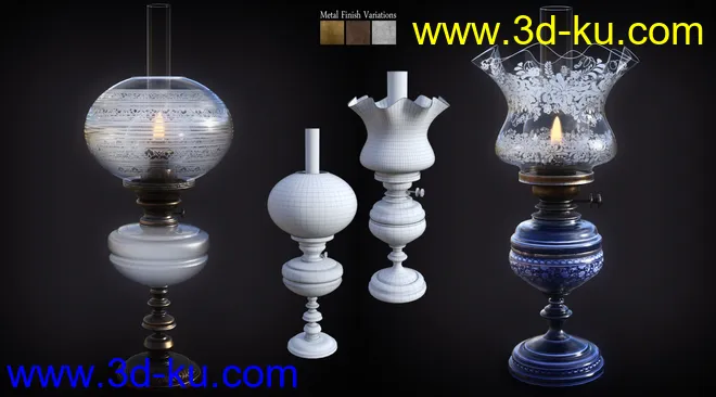 B.E.T.T.Y. Vintage Decor 02 Oil Lamps模型的图片6