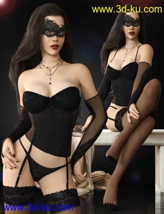 3D打印模型Basic Corset Lingerie Set for Genesis 8 Females(s)的图片