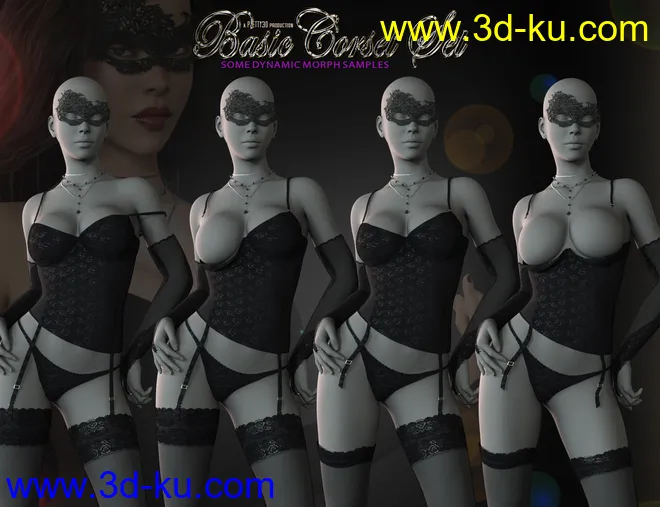 Basic Corset Lingerie Set for Genesis 8 Females(s)模型的图片14