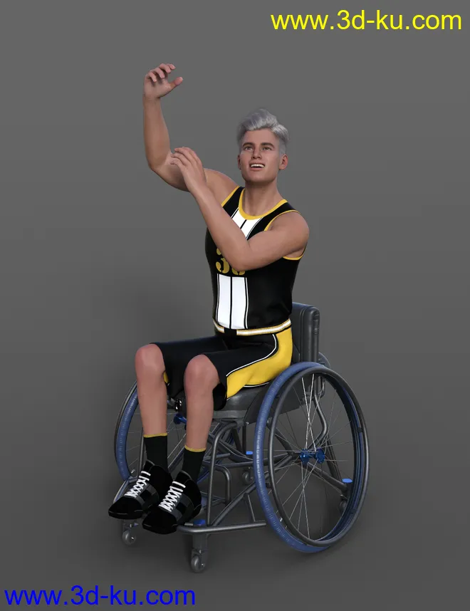 Basketball Wheelchair Animations for Genesis 8.1 Male and Michael 8.1模型的图片2