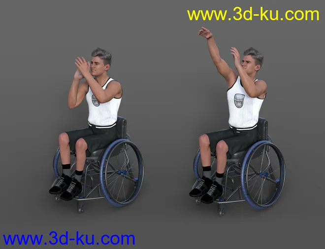 Basketball Wheelchair Animations for Genesis 8.1 Male and Michael 8.1模型的图片6