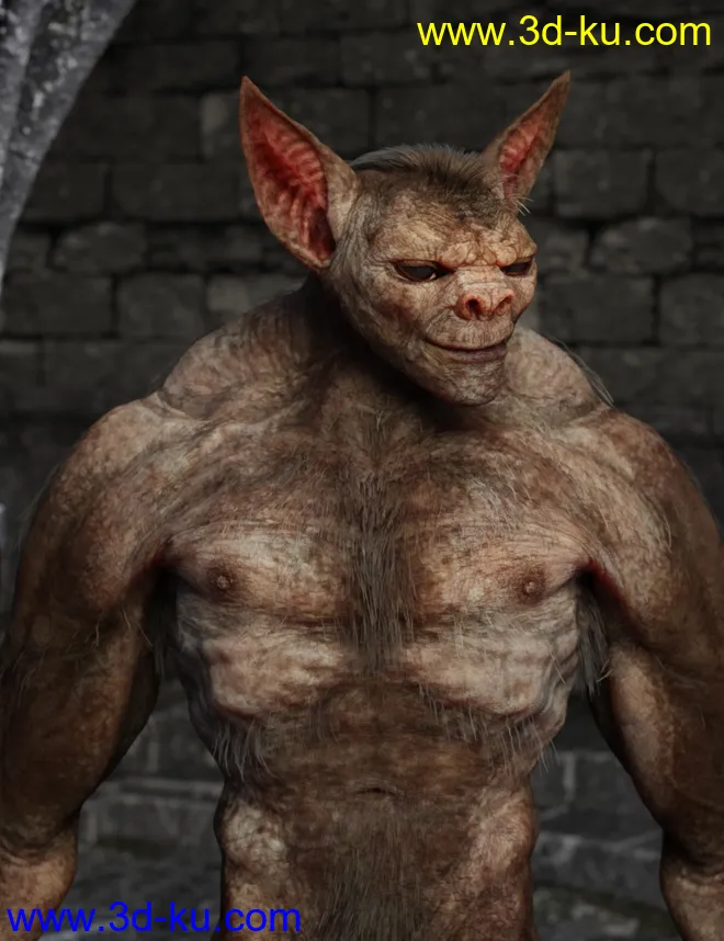 Bat Beast with dForce Hair for Genesis 8 Male模型的图片3