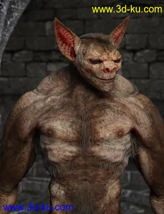 3D打印模型Bat Beast with dForce Hair for Genesis 8 Male的图片