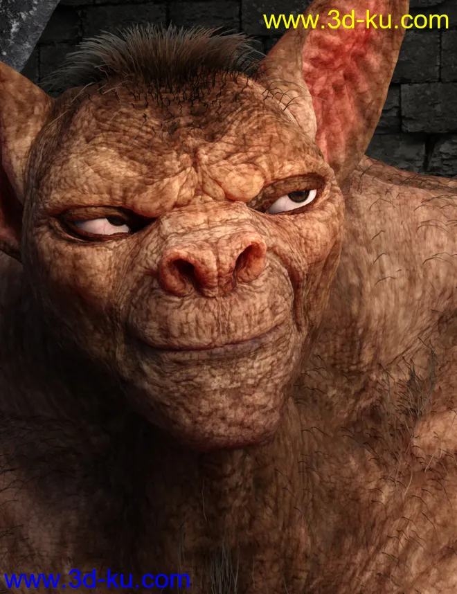 Bat Beast with dForce Hair for Genesis 8 Male模型的图片7