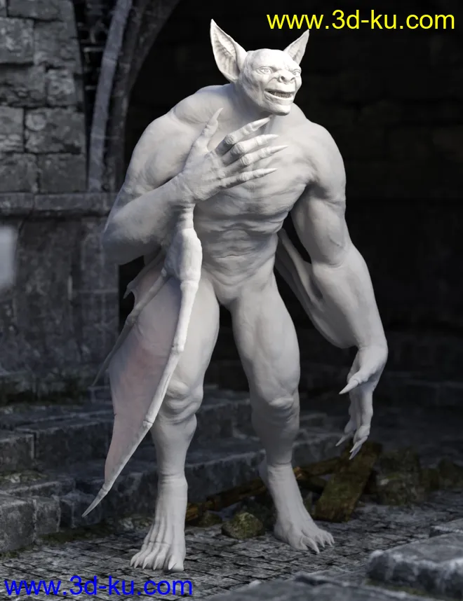 Bat Beast with dForce Hair for Genesis 8 Male模型的图片8