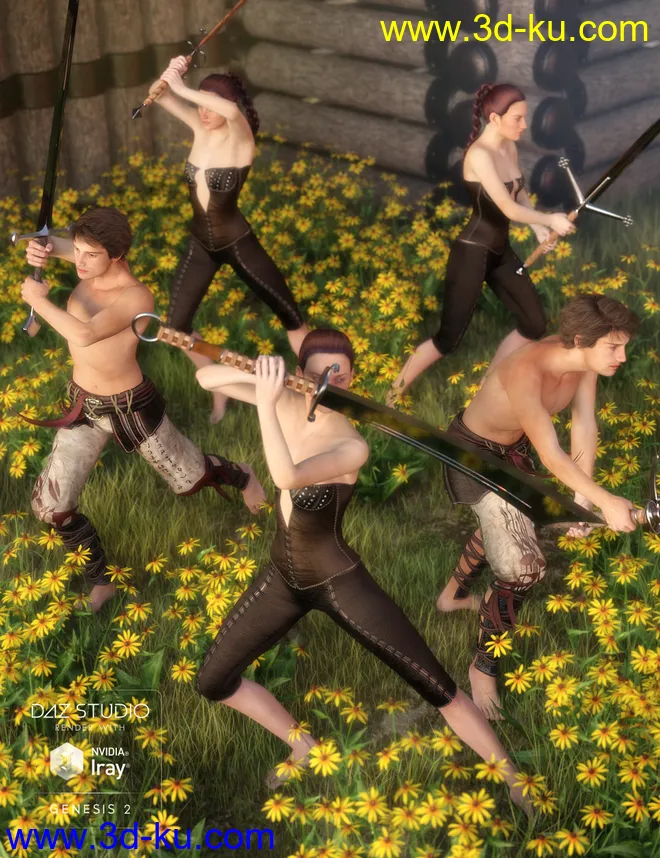 Battle Cry Poses for Zweihanders模型的图片1