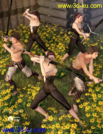 3D打印模型Battle Cry Poses for Zweihanders的图片