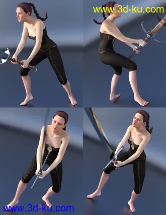 3D打印模型Battle Cry Poses for Zweihanders的图片