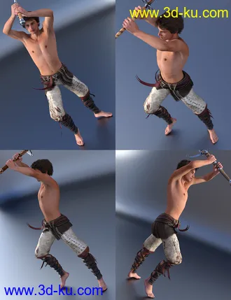 3D打印模型Battle Cry Poses for Zweihanders的图片