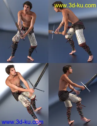 3D打印模型Battle Cry Poses for Zweihanders的图片