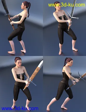 3D打印模型Battle Cry Poses for Zweihanders的图片