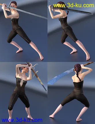 3D打印模型Battle Cry Poses for Zweihanders的图片