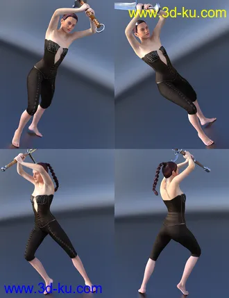3D打印模型Battle Cry Poses for Zweihanders的图片