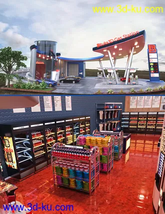 3D打印模型Bituka3d Gas Station的图片