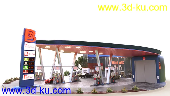 Bituka3d Gas Station模型的图片4