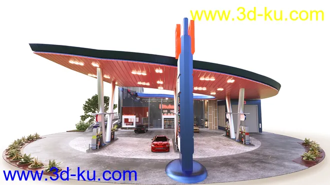 Bituka3d Gas Station模型的图片5