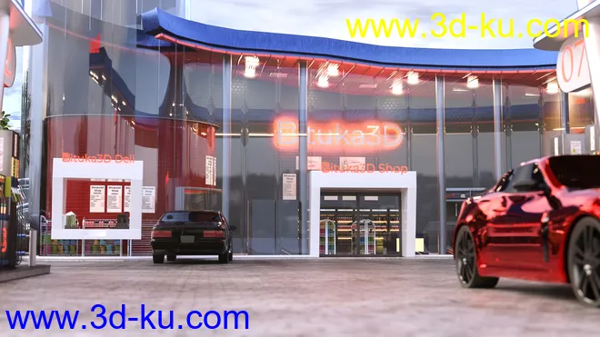 Bituka3d Gas Station模型的图片6