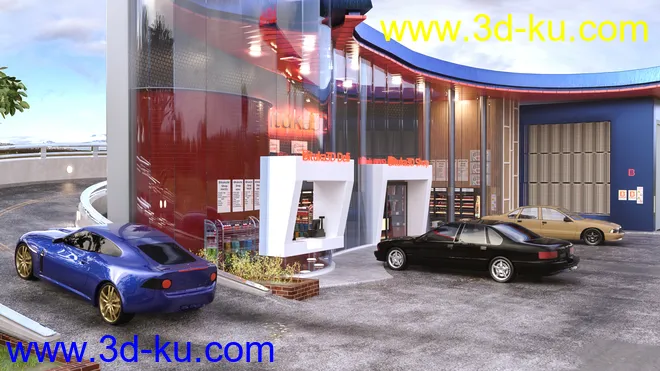 Bituka3d Gas Station模型的图片8