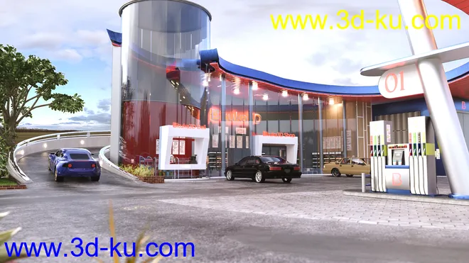 Bituka3d Gas Station模型的图片16