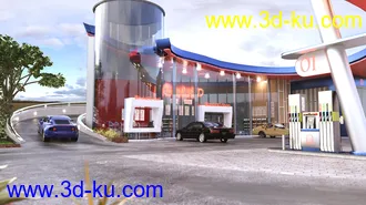3D打印模型Bituka3d Gas Station的图片