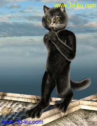 3D打印模型Black Cat Fur and Texture Addon for Catoon的图片