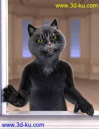 3D打印模型Black Cat Fur and Texture Addon for Catoon的图片