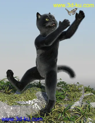 3D打印模型Black Cat Fur and Texture Addon for Catoon的图片