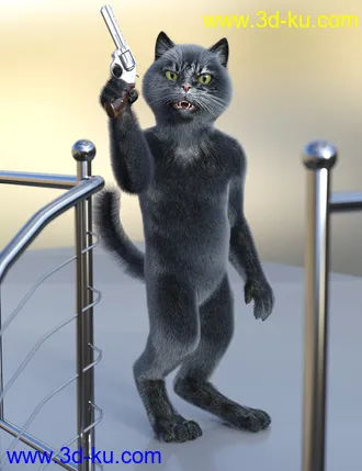 3D打印模型Black Cat Fur and Texture Addon for Catoon的图片