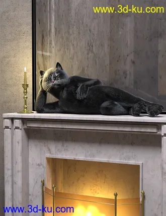 3D打印模型Black Cat Fur and Texture Addon for Catoon的图片