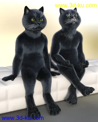 3D打印模型Black Cat Fur and Texture Addon for Catoon的图片