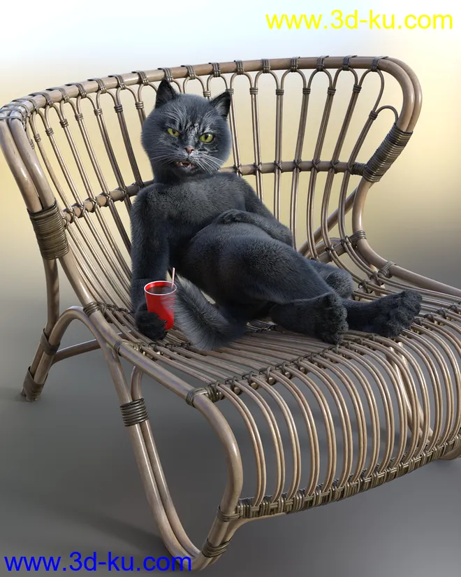 Black Cat Fur and Texture Addon for Catoon模型的图片8