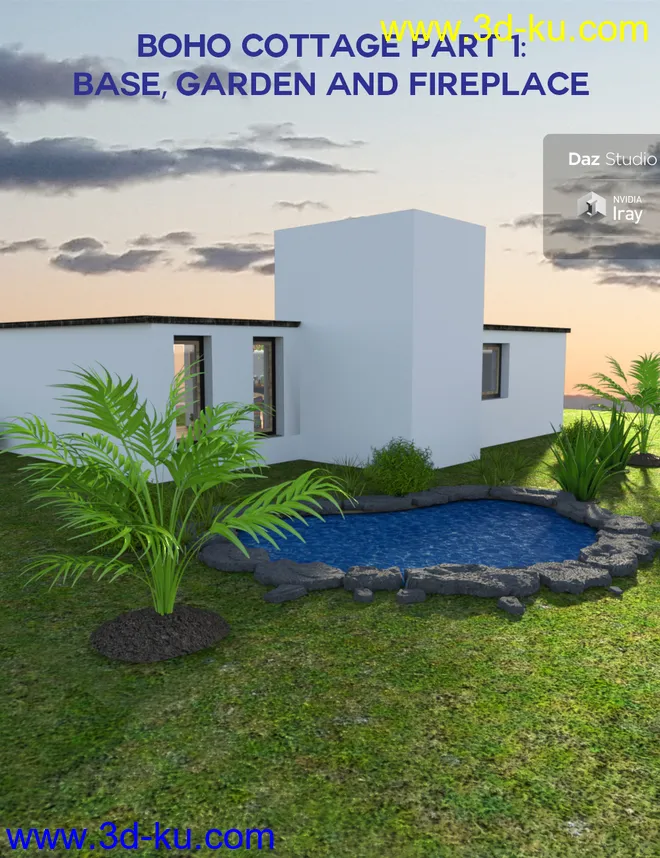 Boho Cottage - Base and Fireplace模型的图片2