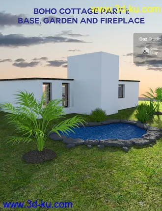 3D打印模型Boho Cottage - Base and Fireplace的图片