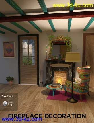 3D打印模型Boho Cottage - Base and Fireplace的图片