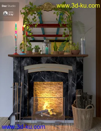 3D打印模型Boho Cottage - Base and Fireplace的图片