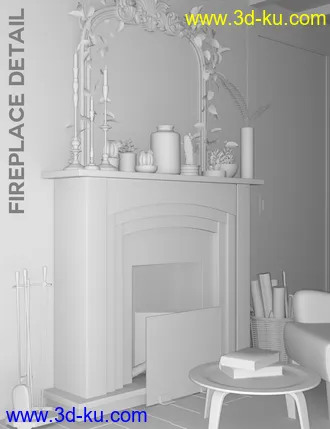 3D打印模型Boho Cottage - Base and Fireplace的图片