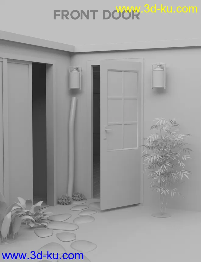 Boho Cottage - Base and Fireplace模型的图片11