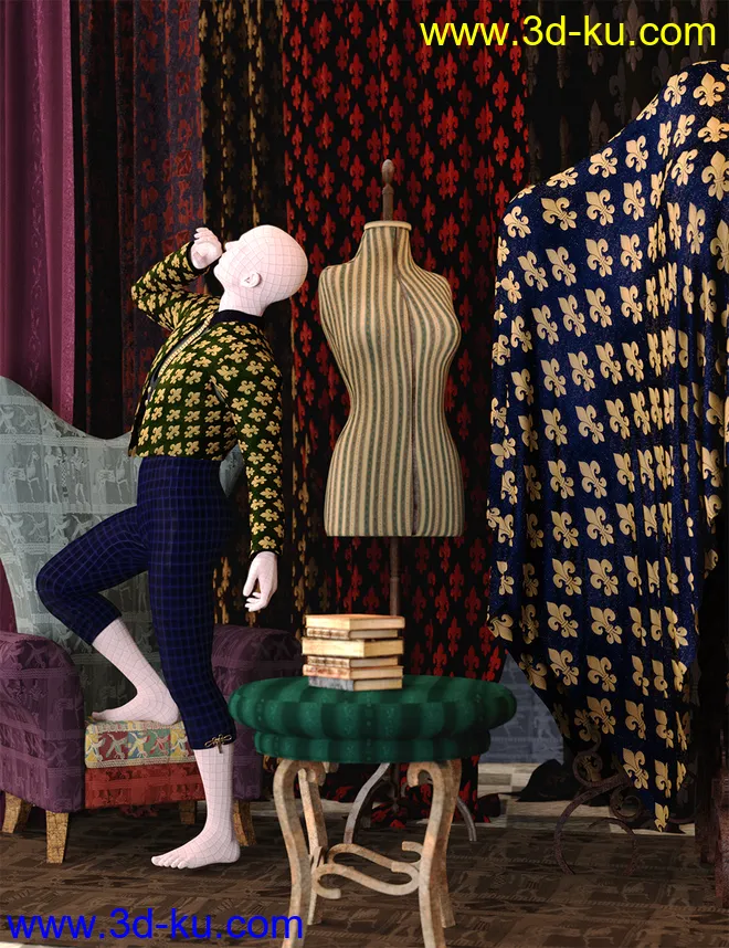 Brilliant Brocades Iray Shaders模型的图片1