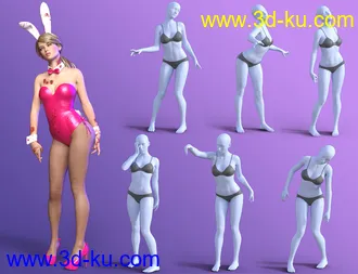 3D打印模型Bunny's Nightmare Outfit and Poses for Genesis 8 Females的图片