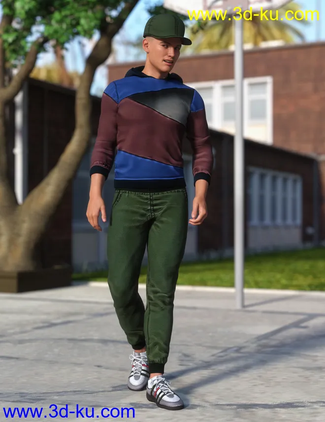 Campus Casual Outfit for Genesis 8.1 Males模型的图片3