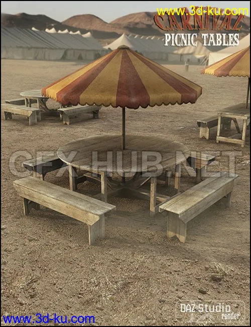 Carnival Picnic Tables模型的图片1
