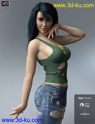 3D打印模型Caroline HD for Genesis 8 Female的图片